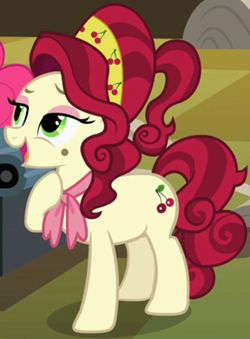 Picture of Cherry Jubilee with a bowl of cherries on the snack table Cherry Jubilee, Sprinkle Medley, Twilight Sky, Cherries Jubilee, Mlp Characters, Some Beautiful Pictures, Mlp Fan Art, Pony Drawing, Vintage Americana