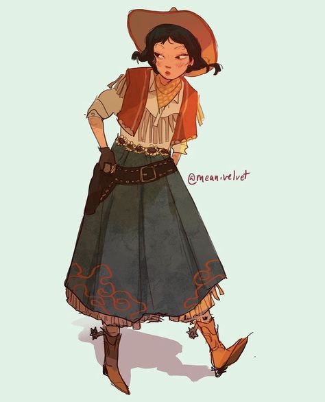 Wild West Outfits, Cowboy Character Design, Cowgirl Art, Cowboy Art, Character Design References, Dnd Characters, Art Block, Funky Art, Character Outfits