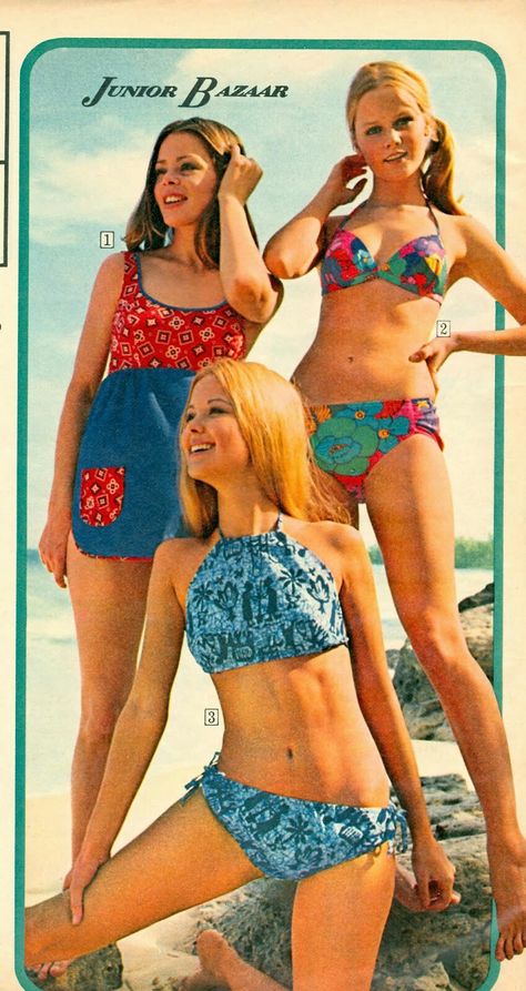 Sunscreen Advertising, 70s Swimwear, Coastal Americana, Vintage Beach Party, 1960s Summer, Blonde Lingerie, Swimsuits Vintage, Vintage Bikinis, Swimwear Aesthetic