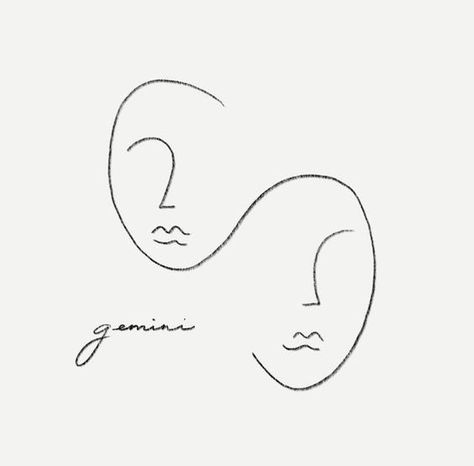 Moon Musings: How the New Moon in Gemini (June 3, 2019) Will Affect Yo – Love By Luna Gemini Art, Gemini Tattoo, Minimalist Drawing, Constellation Tattoos, Pola Sulam, New Moon, Line Art Drawings, 로고 디자인, Art Drawings Simple