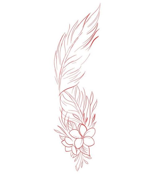 Feather Tattoo Design For Women, Feather Outline, Easy Flower Drawings, Simple Tattoos For Guys, Arrow Feather, Feather Tattoo Design, Flower Drawings, Geometric Tattoo Design, Tattoos For Black Skin