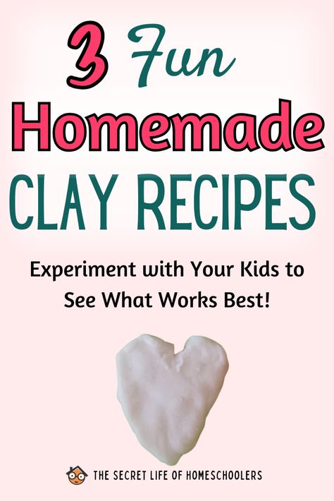 Have some fun and make some art supplies with your kids! I experimented with three homemade clay recipes. Give it a try with your kids and see what DIY clay recipe you like best. Molding Clay Recipe, Diy Molding Clay Recipe, How To Make Clay With Flour, Home Made Clay Recipe Diy, Diy Oven Baked Clay Recipe, Oven Bake Clay Recipe, Diy Oven Bake Clay Recipe, Air Dry Clay Recipe No Cook, Homemade Air Dry Clay Recipes