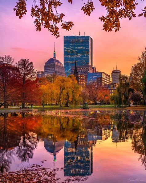 Boston 📍Landscape & City Photographer on Instagram: "Hello, October! 🍂We are entering a beautiful time of year here. It’s one of the reasons I never left New England, I love the seasons. I am looking forward to shooting foliage. I don’t have set plans, I always wing it. My spots will be determined by conditions and weather. I haven’t taken many days off from both gym and work this year, so this is my time to follow my passion, and just have fun. This is not a current photo. I do try to keep my Boston Massachusetts Apartments, Boston Back Bay, Canada Cruise, Boston Photography, Boston Public Garden, Boston Usa, New England Travel, New England Fall, Back Bay