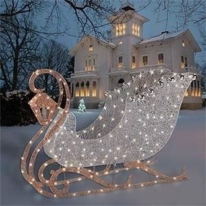 Christmas Lighted Sleigh Outdoor Decoration Philips LED | #129371088 Led Outdoor Christmas Decorations, Christmas Garden Decorations, Hanging Christmas Lights, Christmas Interiors, Christmas Decorations Diy Outdoor, Xmas Lights, Christmas Sleigh, Christmas Decorations Diy, Christmas Yard