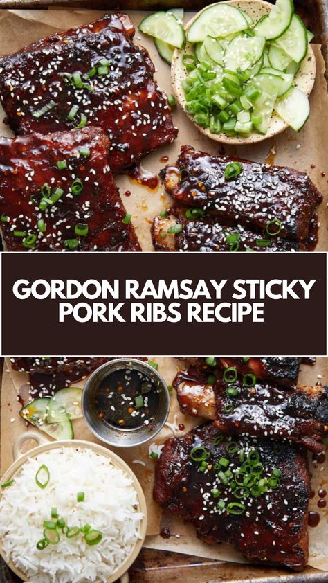 This delicious Sticky Pork Ribs recipe is quick and easy, perfect for a weeknight dinner or weekend barbecue. With a sweet and savory glaze, these tender ribs are packed with flavor and charred to perfection. You can easily adjust the spices and ingredients to suit your taste, making this dish as customizable as it is tasty. Pork Short Rib Recipes, Japanese Pork Ribs Recipe, Gourmet Pork Recipes, Pork Back Ribs Recipe, Asian Pork Ribs Recipe, Korean Bbq Ribs Recipe, Pork Side Ribs Recipe, Korean Sticky Ribs, Chinese Sticky Ribs Recipe