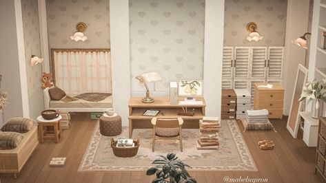 Acnh White Interior, Animal Crossing Study Room, Anch Bedroom Ideas, Acnh Upstairs Bedroom, Animal Crossing Upstairs Room Ideas, Animal Crossing Bedroom, Farm Acnh, Acnh Bedroom, Messy Bed