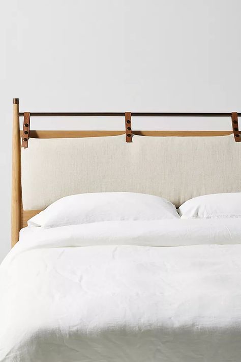 Hemming Linen Headboard Cushion | Anthropologie Headboard Cushion, Unique Headboards, Linen Headboard, White Linens, Hanging Furniture, Minimalist Bed, Leather Headboard, Cushion Headboard, Holiday Wishlist