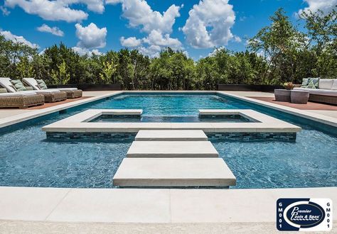 Swimming Pool Safety, Geometric Pool, Rectangle Pool, Dream Backyard Pool, Pool Shapes, Pool Water Features, Pool Remodel, Gunite Pool, Pool Waterfall