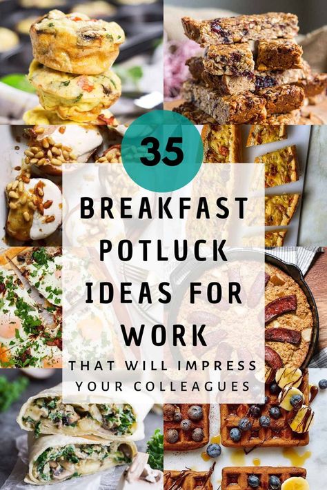 Breakfast Potluck, Work Breakfast, Work Potluck, Easy Potluck, Breakfast Meeting, Potluck Ideas, Breakfast For A Crowd, Potluck Recipes, Make Ahead Breakfast