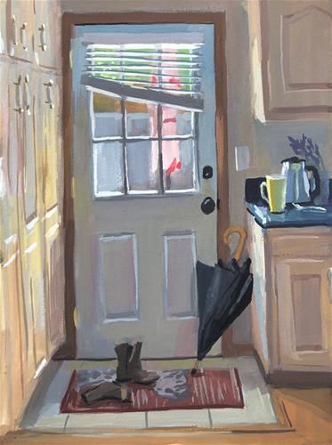 Painting Set Up, Paintings Of Rooms, Painting Of Room, Doorway Painting, Everyday Life Art, Daily Painting Challenge, Art Interior Paintings, Heather Martin, Apartment Painting