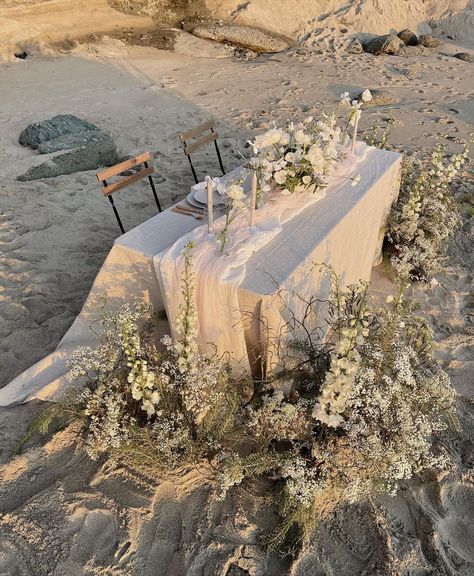 Elopement Table, Beach Tablescape, Venue Business, 2025 Prayer, Wedding Ceremony Setup, Port Stephens, Elopement Shoot, Beach Dinner, Beach Table