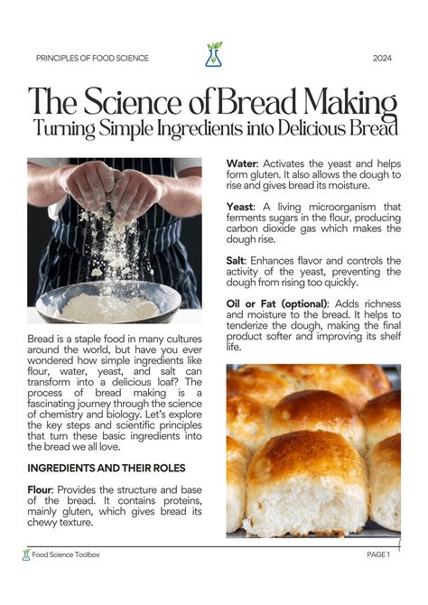 Extras | Food Science Toolbox Science Of Food, Baking Knowledge, Food Chemistry, Scientific Poster, Baking Science, Bread Making, Food Science, Delicious Bread, Science Resources