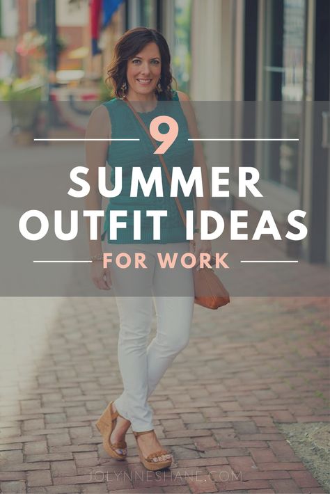 9 Summer Outfit Ideas for Work | Jo-Lynne Shane White Dress Sandals, Outfit Ideas For Work, Work Outfits Frauen, Summer Business Casual Outfits, Jolynne Shane, Business Casual Summer, Fallout 3, Stylish Summer Outfits, Black Cropped Pants