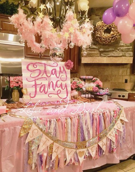 Fancy Nancy birthday party decorations. Stay Fancy™ Fancy Nancy Decorations, Fancy Fabulous And Four Birthday, Fancy And Three Birthday Party, 4 And Fabulous Birthday Party Ideas, Two Fancy Birthday Party Girl, Four And Fabulous Birthday Party Ideas, Fancy Nancy Party Ideas, Two Fancy Birthday Party, Two Fancy Birthday Party Ideas