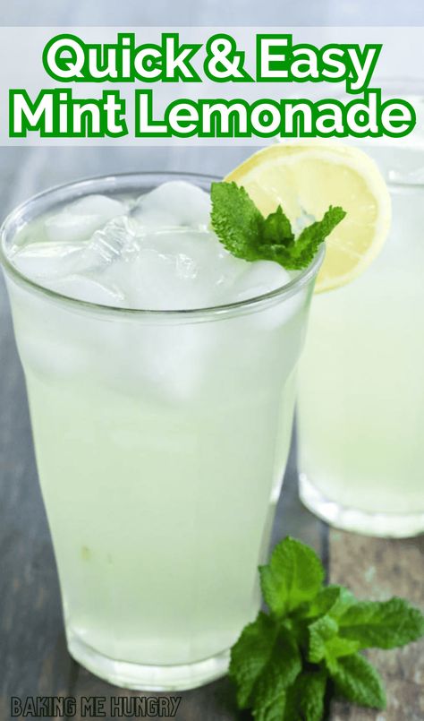 This Mint Lemonade Recipe is refreshing and simple! Made with three simple ingredients (plus ice & water) - the perfect summer drink! Strawberry Refresher Recipe, Starbucks Strawberry Refresher, Peach Green Tea Lemonade, Mint Lemonade Recipe, Easy Lemonade Recipe, Green Tea Lemonade, Peach Green Tea, Homemade Lemonade Recipes, Crunch Recipe