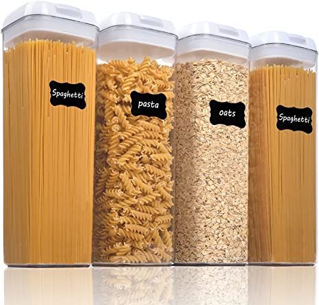 Large Food Storage Containers, Kitchen Pantry Organization, Cereal Containers, Airtight Storage, Plastic Canisters, Food Storage Container Set, Kitchen Containers, Clear Container, Jar Storage