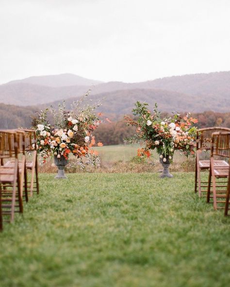 Small Outdoor Wedding, Fall Ceremony, Fall Wedding Venues, Vineyard Wedding Venue, Wedding Venues In Virginia, Fall Wedding Ceremony, Field Wedding, Virginia Wedding Venues, Outdoor Fall Wedding