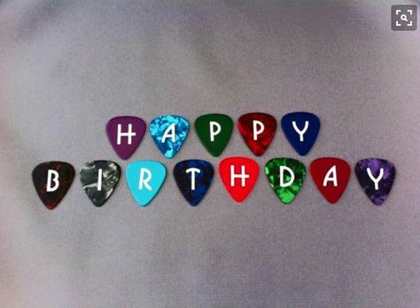 Happy birthday guitar picks Birthday Message Board, Happy Birthday Guitar, Birthday Guitar, Happy Birthday Boyfriend, Birthday Pins, Cards For Boyfriend, Happy Thanksgiving Quotes, Birthday Message, Belated Birthday