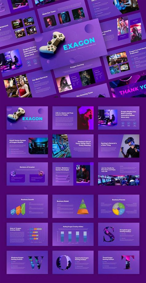 Gaming Studio PowerPoint Presentation Template - Total Slides: 40 Slides Power Point Presentation Tips, Powerpoint Presentation Ideas, Gaming Studio, Best Powerpoint Presentations, Background For Powerpoint Presentation, Ppt Template Design, Project Presentation, Presentation Ideas, Powerpoint Presentation Design