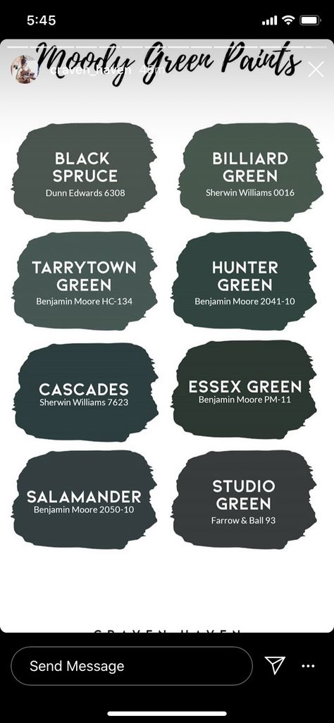 Black Spruce Paint Color, Dark Green Black Paint Color, Dark Black Green Paint, Almost Black Green Paint, Benjamin Moore Green Black, Essex Green Cabinets, Blackish Green Paint, Greenish Black Paint, Darkest Green Paint Colors