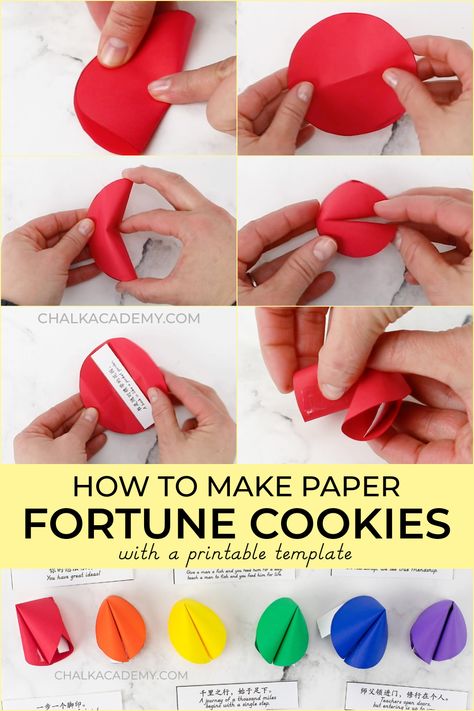 How to make paper fortune cookies with a printable template