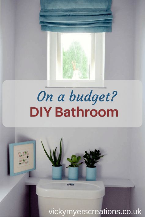 Bathroom decor - have thrifty fun styling your small toilet :http://vickymyerscreations.co.uk/thrifty/bathroom-decor-have-thrifty-fun-styling-your-small-toilet/ Bathroom Budget, Bathroom Renovation Diy, Easy Home Improvement Projects, Cheap Bathroom, Home Improvement Tv Show, Makeover Tips, Hm Home, Small Bathroom Makeover, Small Toilet