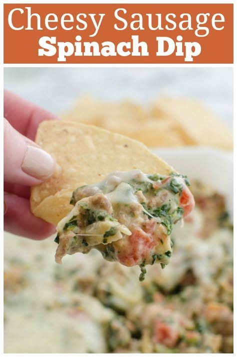 Sausage Spinach Dip, Cheese Dip With Sausage, Dip With Sausage, Dips Appetizers, Sausage And Spinach, Buffalo Shrimp, Sausage Dip, Sausage Spinach, Delicious Dips Recipes