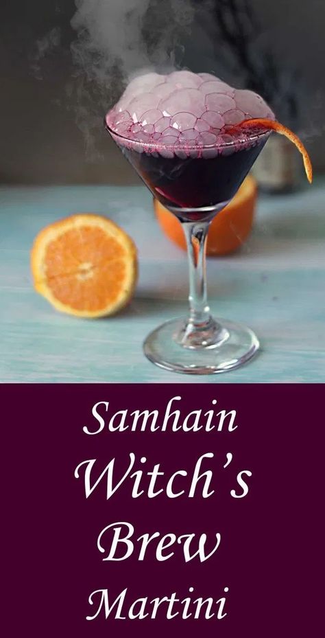 Potion Cocktails, Samhain Recipes, Magical Recipes, Witch Recipes, Orange Liquor, Theme Nights, Tart Cherry Juice, Martini Recipe, Sweet Cocktails