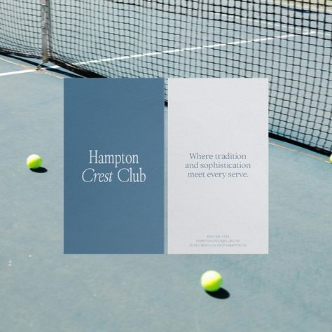 Game, Set, Match! 🎾 Hampton Crest Club is one of the most prestigious tennis clubs located in the heart of the Hamptons. It offers exclusive luxury and vibrant community for tennis enthusiasts. You guys .... this turned out even better than I imagined ... Manifesting a real tennis club reaching us out to do their branding honestly lol. What do you think about this one? Tennis Social Media Design, Tennis Club Branding, Tennis Branding, The Hamptons Aesthetic, Tennis Graphic, Hamptons Aesthetic, Club Branding, Tennis Posters, Game Set Match