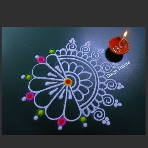 Please subscribe my YouTube channel #durga_thakre & follow me on instagram as @durga_thakre_official for simple rangoli designs easy. Simple Color Rangoli, Navratri Small Rangoli, Durga Easy Painting, Normal Rangoli Design, Simple Designs Rangoli, Small Rangoli Designs Latest, Dasra Rangoli Designs Simple, Simple Rangoli Border Designs Easy, Small Rangoli For Diwali