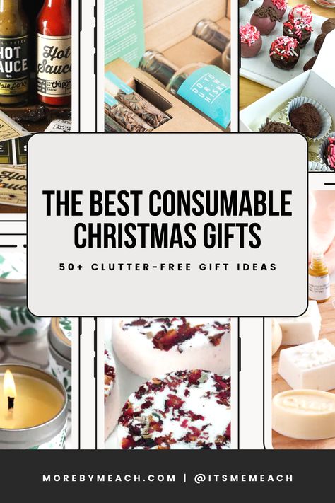 Homemade Consumable Gifts, Diy Consumable Christmas Gifts, No Clutter Christmas Gifts, Ideas For Neighbor Christmas Gifts, Consumables Gifts, Consumable Christmas Gift Ideas, Family Xmas Gift Ideas, Generic Christmas Gift Ideas, Gift For Someone Who Has Everything