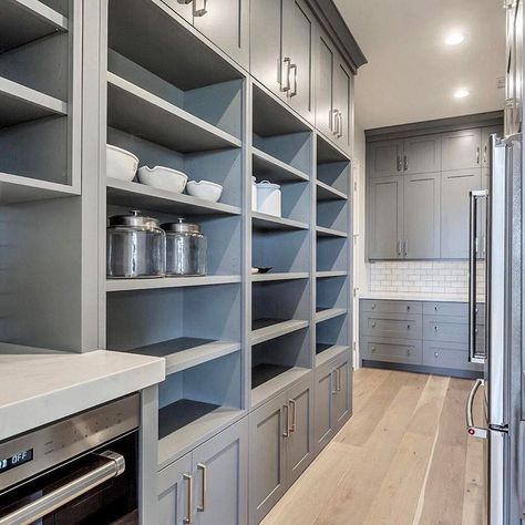 The Butler's Pantry in Home X - plenty of storage, dishwasher, counter space, and a door directly into the garage. It's the perfect place… Butlers Pantry Coffee Bar, Farmhouse Butlers Pantry, Pantry Coffee Bar, Butlers Pantries, Spice Kitchen, Kitchen 2022, House Pantry, Dirty Kitchen, Pantry Room