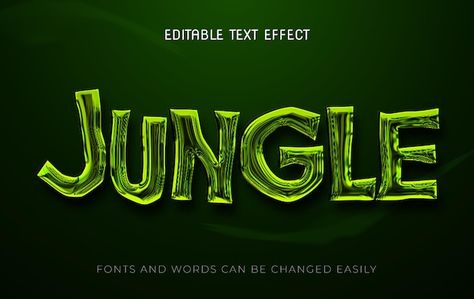 Jungle tale 3d editable text effect | Premium Vector #Freepik #vector #jungle-font #nature-font #jungle-text-effect #tropical-rainforest Jungle Font, Wood Template, Jungle Poster, Nature Font, Party Logo, 3d Text Effect, Typo Logo, 3d Text, Tropical Rainforest