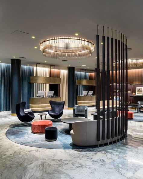 Royal Hotel - Copenhagen, Denmark Hotel Room Interior, Armani Hotel, Hotel Lobby Design, Lobby Interior Design, Luxury Room, Corporate Office Design, Best Modern House Design, Hotel Room Design, Lobby Interior