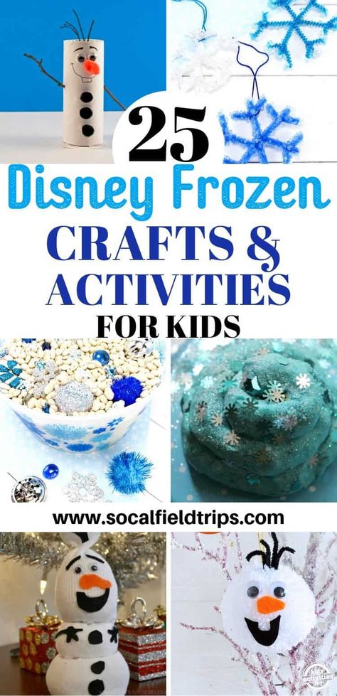 Check out this list of 25+ creative Frozen activities, crafts, sensory bins and recipes that Elsa and Anna fans everywhere will love! #frozen #frozen2 #elsa #Anna #olaf #frozencraft #preschoolcraft #kidscraft #toddlercraft #diy #daycare #preschool #craft Preschool Frozen Crafts, Frozen Birthday Party Activities, Frozen Crafts For Kids, Birthday Party Activities For Kids, Elsa Crafts, Disney Frozen Crafts, Olaf Craft, Party Activities For Kids, Frozen Activities