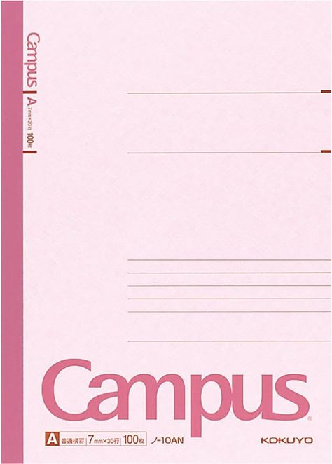 Amazon.com : KOKUYO Campus Notebook, A 7mm Ruled, Semi-B5, 30 Sheets, 30 Lines, Pink, Pack of 5, Japan Import (NO-3ANX5) : Office Products Campus Notebook Notes, Pink Campus Notebook, Campus Notebook Cover Aesthetic, Campus Notebook Aesthetic, Pink Notebook Cover, Campus Notebook Cover, Notes Cover, Kokuyo Campus Notebooks, Campus Notebook