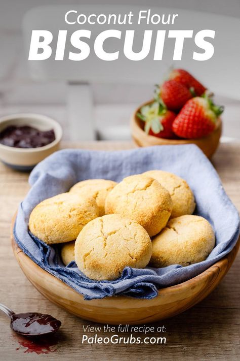 Coconut Flour Biscuits Easy, Coconut Flour Biscuits, Paleo Biscuits, Easy Keto Bread Recipe, Galletas Keto, Flour Biscuits, Keto Bread Recipe, Coconut Flour Bread, Coconut Biscuits