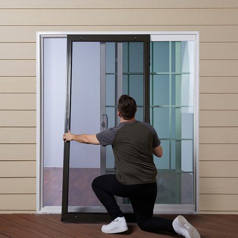 Sliding Patio Screen Door, Screen Door Handle, Screen Door Handles, French Doors With Screens, Sliding Screen Door, Patio Screen Door, Patio Screen, Door Decks, Retractable Screen Door