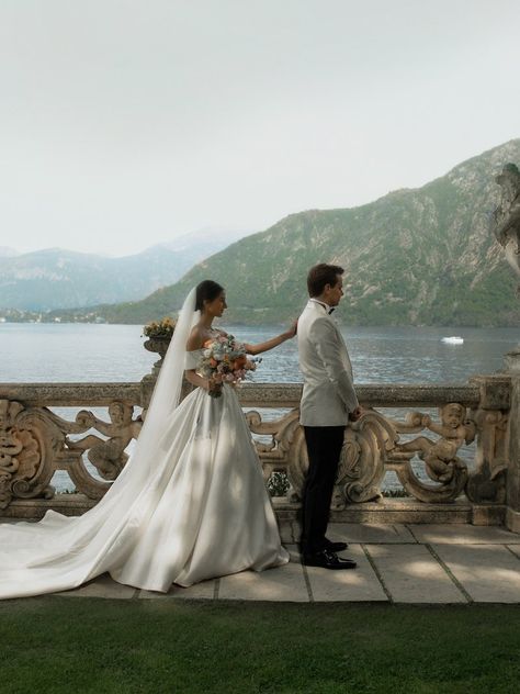 This High-Fashion Perfumer’s Lake Como Elopement Was a Celebration of Fragrance and Scent | Vogue Ball Wedding Dress, Designer Wedding Gown, Milla Nova, Como Wedding, Ball Wedding, Best Honeymoon Destinations, Private Wedding, Lake Como Wedding, Best Honeymoon