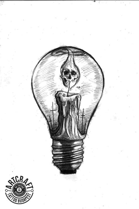 Light Inspired Tattoos, Coffee Skull Tattoo, Skull Candle Drawing, Lightbulb Drawings, Light Bulb Tattoo, Light Bulb Drawings, Bulb Tattoo, Lightbulb Tattoo, Light Bulb Drawing