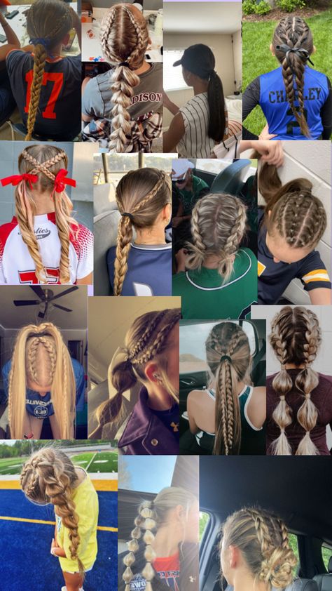 Softball Hairstyles, Hairstyles For Girls, Sports Hairstyles, Hair Game, Softball, Hair Ideas, Girl Hairstyles, For Girls, Wrestling