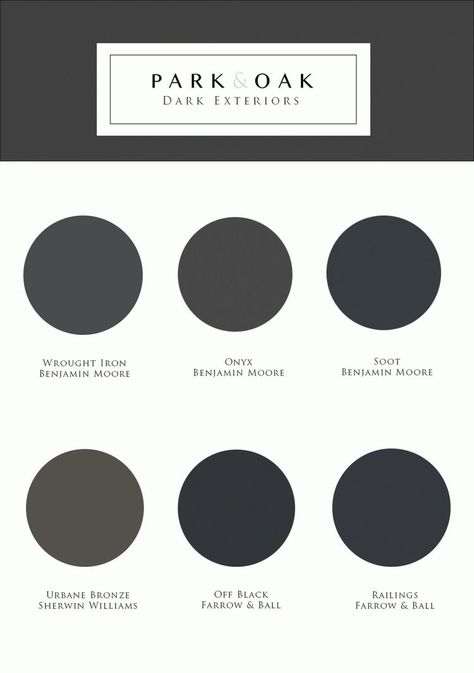 Dark Exteriors House Colors Palette, Oak Interior Design, Park And Oak, Black Railing, Exterior House Renovation, Interior Paint Colors Schemes, Oak Interior, Lake Houses Exterior, Doors Exterior