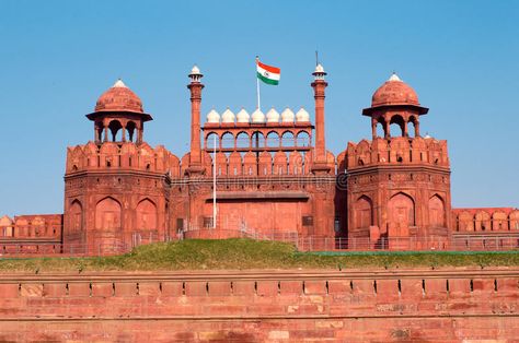 Photo about Red Fort in Delhi, India. Image of flag, india, facade - 35543708 Delhi Monuments, Hindi Essay, Hindi Diwas, Jama Masjid, Agra Fort, Red Fort, Indian Flag, North India, Historical Monuments