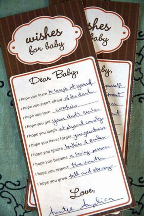 babyshower: wishes for baby  A great babyshower activity Diy Bebe, Dear Baby, Boy Baby Shower Ideas, Shower Stuff, Fiesta Baby Shower, Shower Bebe, Foto Baby, Wishes For Baby, Baby Center