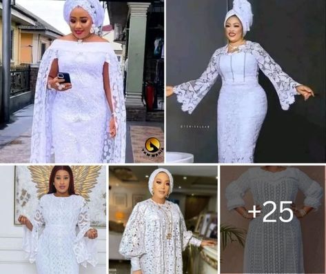 20 PHOTOS: White Lace dress style for women - Latest lace styles White Dry Lace Dress Styles Nigerian, Latest African Lace Dress Styles, Cotton Lace Dress Styles, Latest White Lace Styles, African White Lace Dress Styles, White Lace Dress Styles Nigerian, Latest Cord Lace Styles, Lace Material Styles, Cord Lace Gown Styles