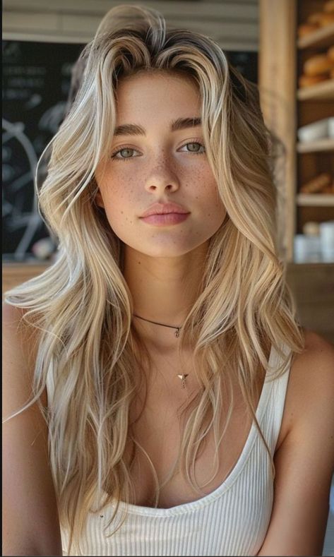 Blonde Female Character Inspiration, Blonde Hair Freckles, Blonde Hair For Hazel Eyes, Green Eyes Blonde Hair, Model Haircut, Hair Study, Blonde With Freckles, Blonde Hair Green Eyes, Portrait References