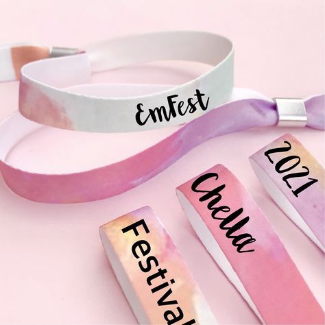 Personalised wristbands | Colourful design | Add any text | Wedding wristbands | Festival wristbands | Favours Festival Wristbands, Wristbands Festival, Text Wedding, Colourful Design, Hen Do, Party Favours, Party Guests, Wristbands, Festival Party