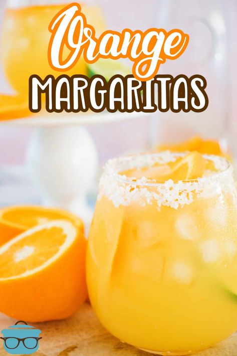 These Orange Margaritas are the perfect summertime adult beverage! So simple to make with just a few easy ingredients. Your new favorite warm weather cocktail!