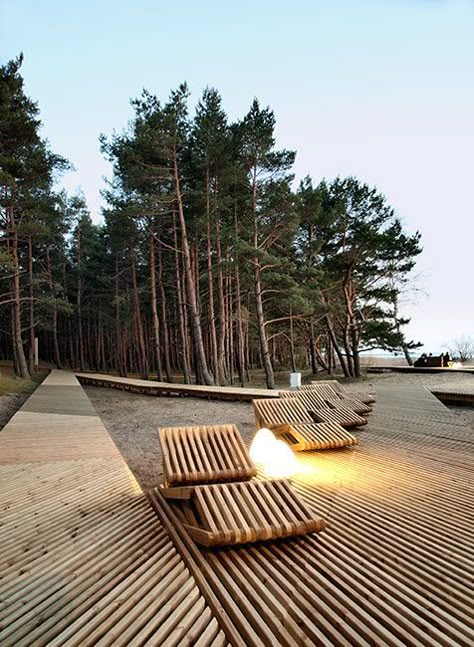 Sea_Park-by-Substance-08 « Landscape Architecture Works | Landezine Wooden Benches, Wooden Deck, Easy Landscaping, Urban Furniture, Street Furniture, Urban Spaces, Architecture Portfolio, Landscape Projects, Contemporary Landscape