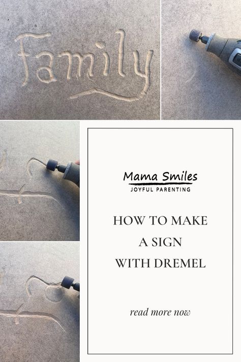 Learn how to make a carved sign with the cordless Dremel 8240. We received this rotary tool for free; all other supplies were purchased and all opinions are our own. Wood Engraving Ideas Dremel Tool, Dremel Crafts Beginner, Things To Do With A Dremel, Dremel Tool Accessories, Diy With Wood, Dremel Tool Projects, Dremel Crafts, Mom Crafts, Sanding Wood